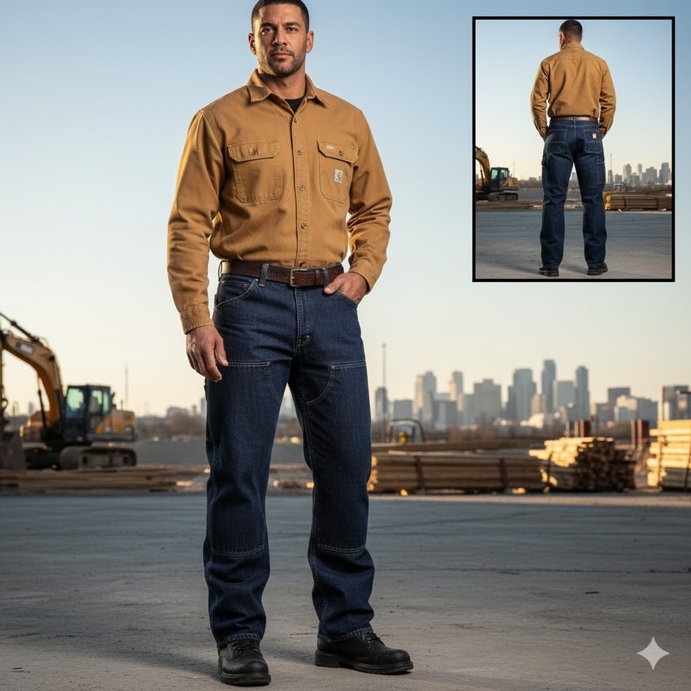 Carhartt BD3890M Mens Heavyweight Double Front Utility Logger Jeans 42x30